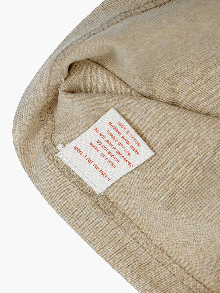Non Stock MFG. CO. 9 Oz Cotton Tubular T-Shirt - Khaki 12 Non Stock MFG. CO. 9 Oz Cotton Tubular T-Shirt - Khaki