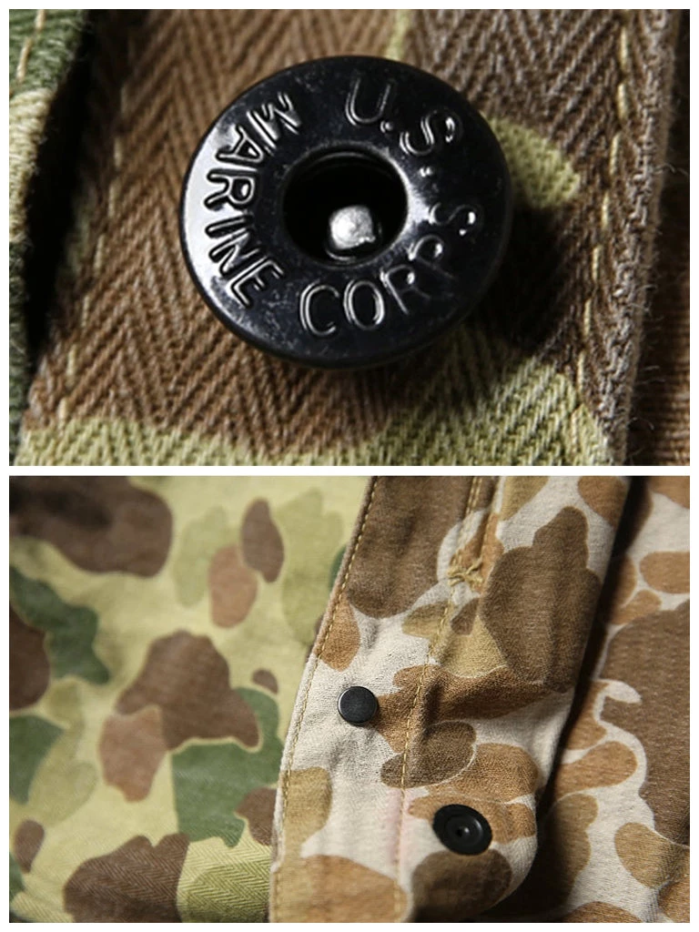 Bronson MFG. CO. TOPS WWII USMC Type P-44 HBT Duck Hunter Camo Jacket 8 Bronson MFG. CO. TOPS WWII USMC Type P-44 HBT Duck Hunter Camo Jacket