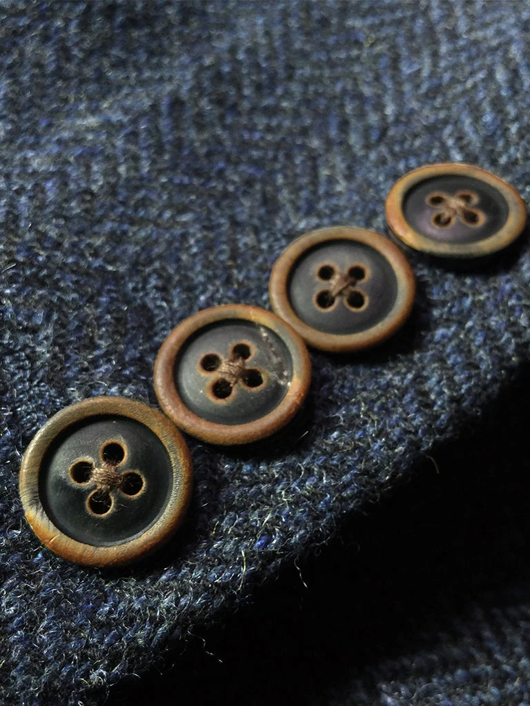 Annual Ring TOPS Blue-Grey Herringbone Tweed Suit Jacket 12 Annual Ring TOPS Blue-Grey Herringbone Tweed Suit Jacket