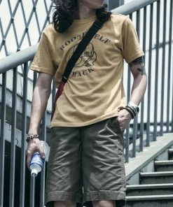 Non Stock MFG. CO. Vintage Roosevelt Track Print Short Sleeve T-Shirt - Ginger June 2022