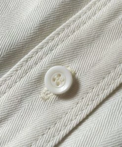 Annual Ring White Cotton-Linen Button-Down Shirt BEST SELLERS
