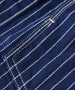 Bob Dong TOPS Lot BW0927 Wabash Indigo Railroad Work Stripe Jacket