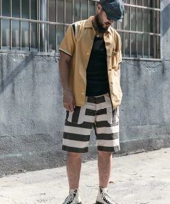 Non Stock MFG. CO. Old Time Denim Stripe Newsboy Cap