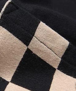 Bob Dong TOPS Check Flag Racing Track Style One Pocket T-Shirt - White