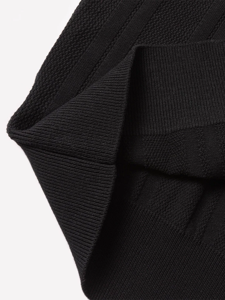 Annual Ring Retro Knitted Jacquard Polo Shirt - Black May 2022 13 Annual Ring Retro Knitted Jacquard Polo Shirt - Black May 2022