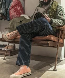 Bronson MFG. CO. Lot 952 HBT Striped Mechanic Pants - Navy BOTTOMS