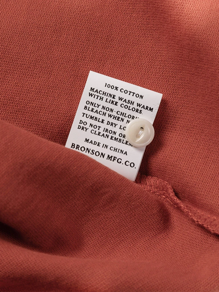 Bronson MFG. CO. Vintage Short Sleeve Henley T-Shirt - Red Back In Stock 16 Bronson MFG. CO. Vintage Short Sleeve Henley T-Shirt - Red Back In Stock