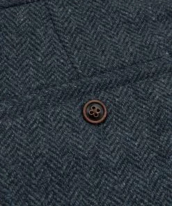 Annual Ring 1930s American Style Herringbone Navy Tweed Trousers 33 Annual Ring 1930s American Style Herringbone Navy Tweed Trousers