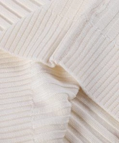 Annual Ring Merino Wool Roll Neck Sweater - White