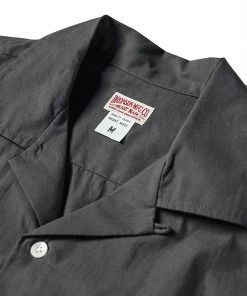 Bronson MFG. CO. Classic Panama Open Collar Shirt - Dark Gray