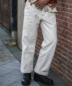 Bronson MFG. CO. Back In Stock 1940s WWII USN 10.5 Oz. Proembryo Cloth HBT Deck Fatigue Pants