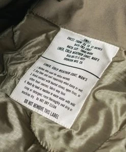 Bronson MFG. CO. TOPS US Army 1st Model M-65 Field Jacket Liner 33 Bronson MFG. CO. TOPS US Army 1st Model M-65 Field Jacket Liner