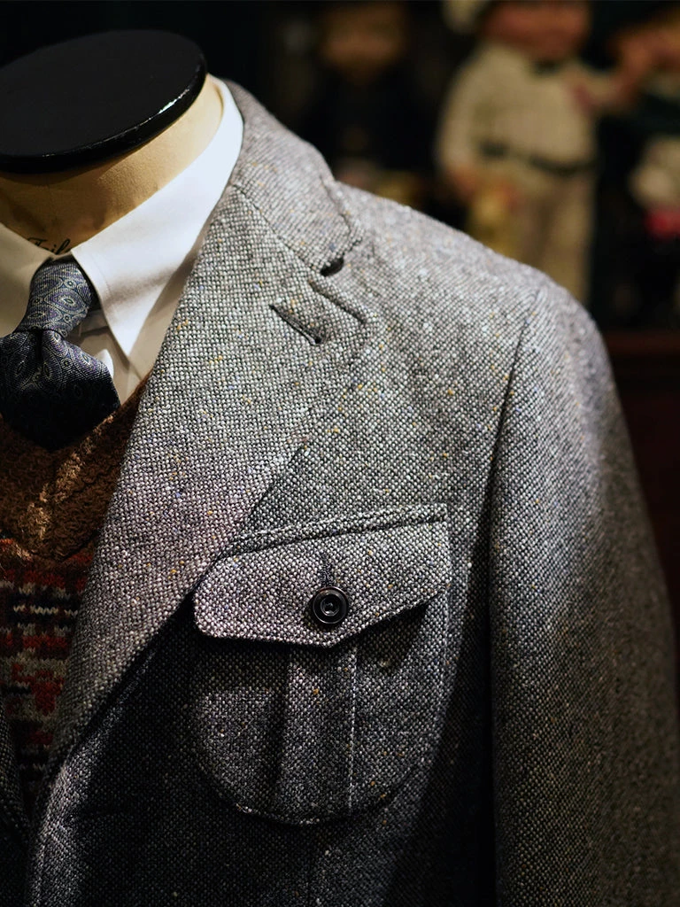 Annual Ring Coloured Speckle Tweed Safari Jacket TOPS 9 Annual Ring Coloured Speckle Tweed Safari Jacket TOPS