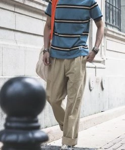 Non Stock MFG. CO. 1930s IVY Style Double Pleated Chino Trousers - Khaki May 2022 20 Non Stock MFG. CO. 1930s IVY Style Double Pleated Chino Trousers - Khaki May 2022