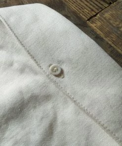 Annual Ring White Cotton-Linen Button-Down Shirt BEST SELLERS