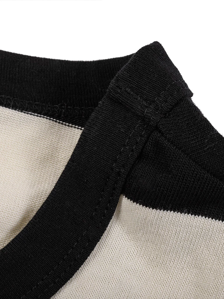 Non Stock MFG. CO. Heavyweight Cotton Wide Striped T-Shirt - Black 9 Non Stock MFG. CO. Heavyweight Cotton Wide Striped T-Shirt - Black