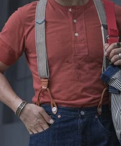 Bronson MFG. CO. Vintage Short Sleeve Henley T-Shirt - Red Back In Stock 18 Bronson MFG. CO. Vintage Short Sleeve Henley T-Shirt - Red Back In Stock