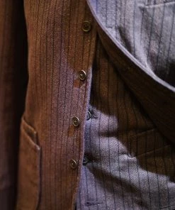 Annual Ring 1900s French Salt & Pepper Striped Chambray Sack Jacket BEST SELLERS