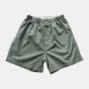 Remains Clothing 1950s Retro Salt & Pepper Boxer Shorts - Green Back In Stock