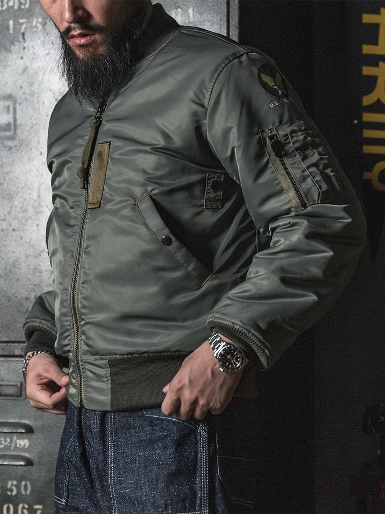 Bronson MFG. CO. 1950s USAF Type MA-1 Flight Jacket TOPS 6 Bronson MFG. CO. 1950s USAF Type MA-1 Flight Jacket TOPS